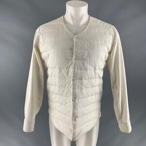 SASQUATCHfabrix Size XL Off White Quilted Cotton Blend Jacket